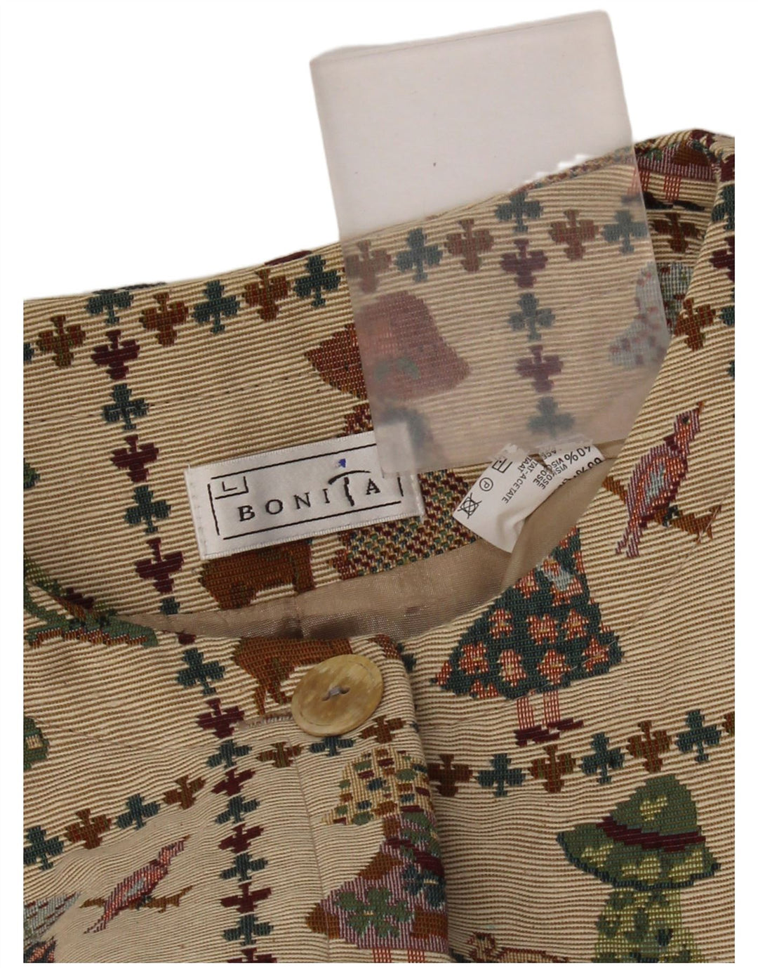 Bonita Womens Bolero Jacket UK 16 Large Beige Polyester Novelty