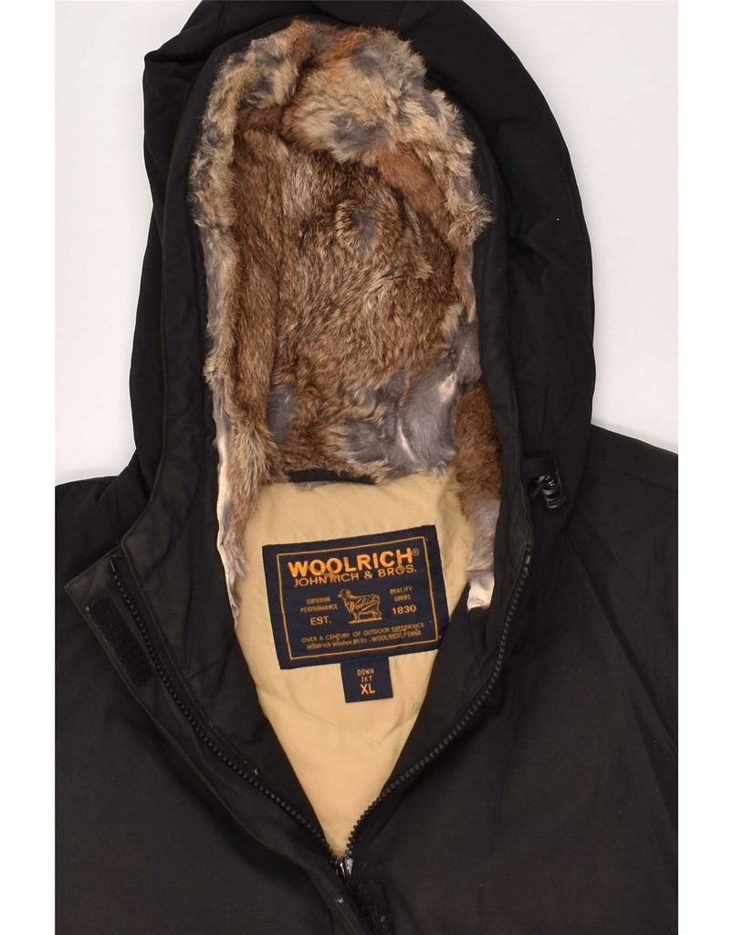 WOOLRICH Womens Hooded Padded Jacket UK 18 XL Black Vintage Woolrich and Second-Hand Woolrich from Messina Hembry 