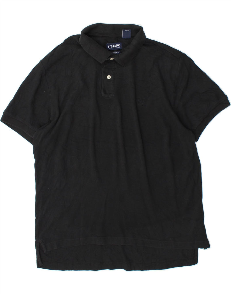 CHAPS Mens Custom Fit Polo Shirt XL Black Cotton Vintage Chaps and Second-Hand Chaps from Messina Hembry 