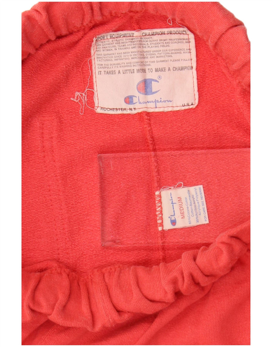 CHAMPION Womens Tracksuit Trousers Joggers UK 14 Medium Red Cotton