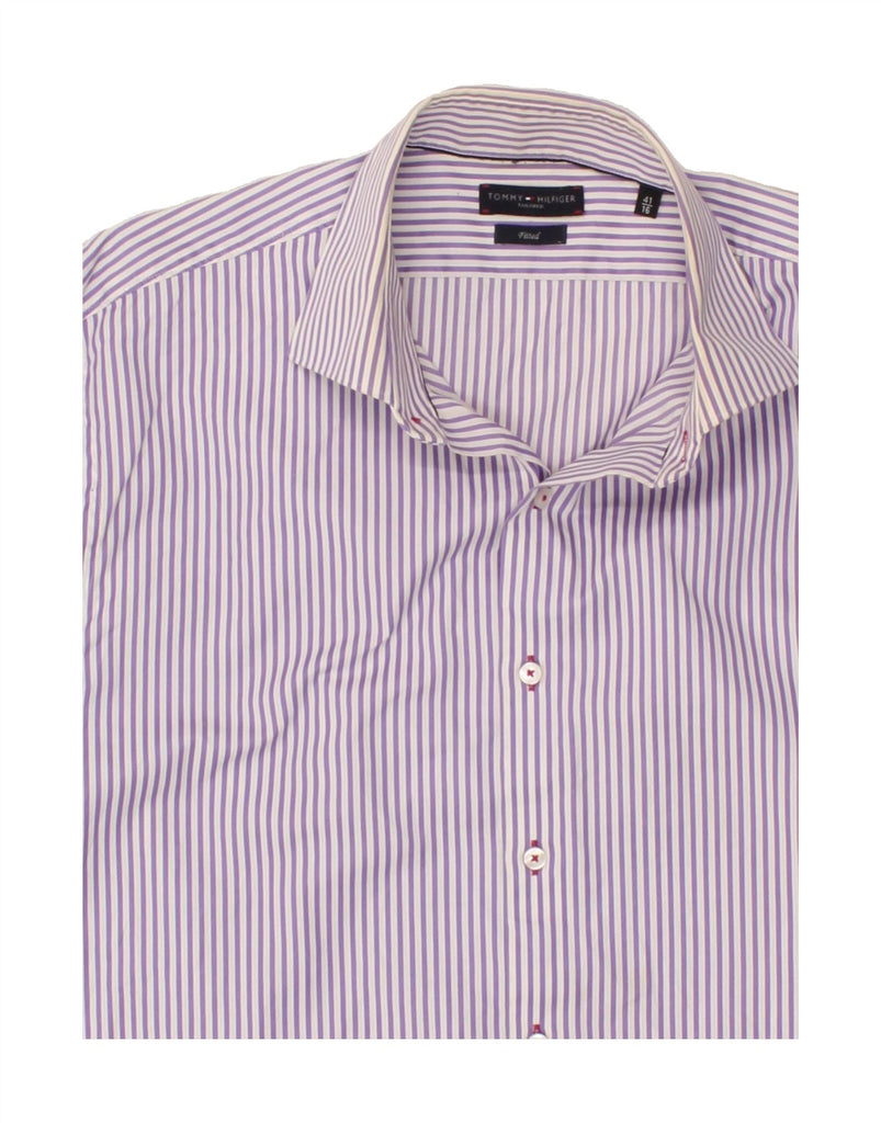 TOMMY HILFIGER Mens Tailored Fitted Shirt Size 41 16 Large Purple Vintage Tommy Hilfiger and Second-Hand Tommy Hilfiger from Messina Hembry 