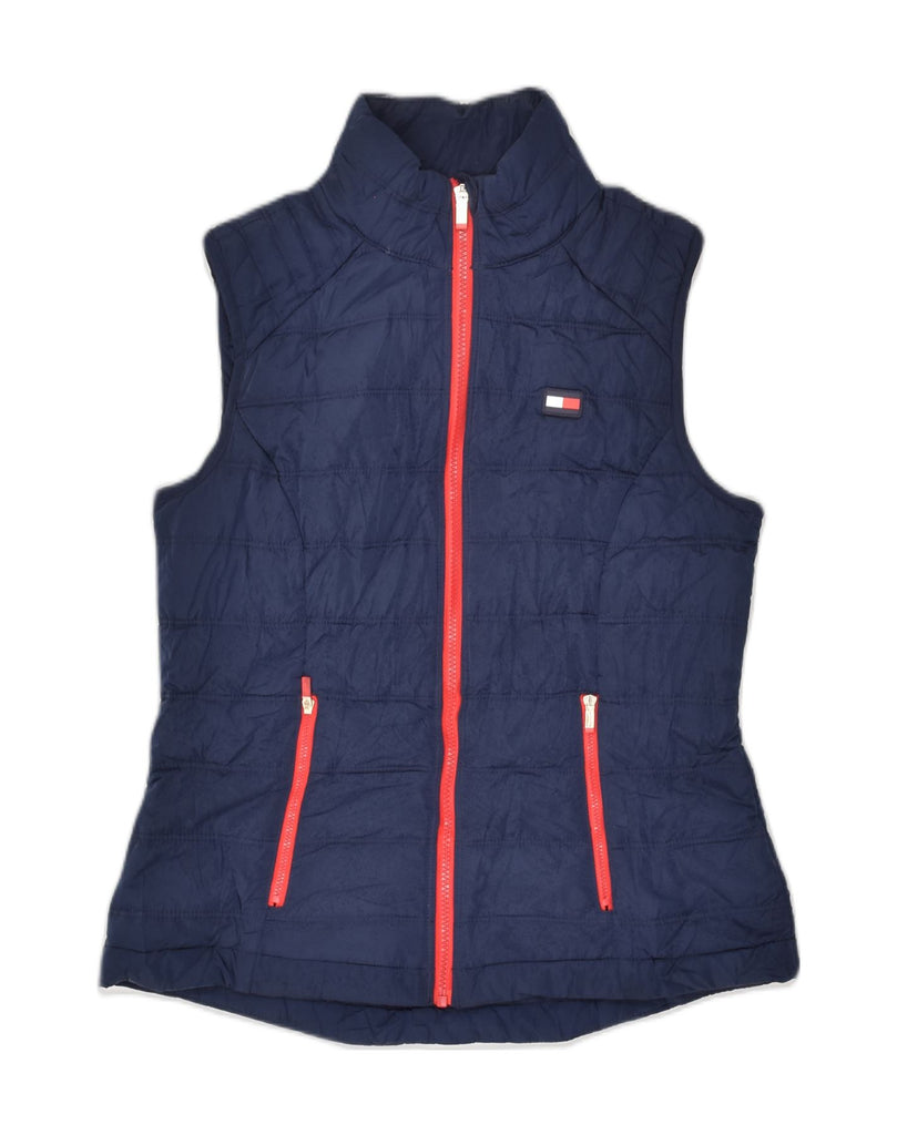 TOMMY HILFIGER Womens Padded Gilet UK 10 Small Navy Blue Polyester | Vintage Tommy Hilfiger | Thrift | Second-Hand Tommy Hilfiger | Used Clothing | Messina Hembry 