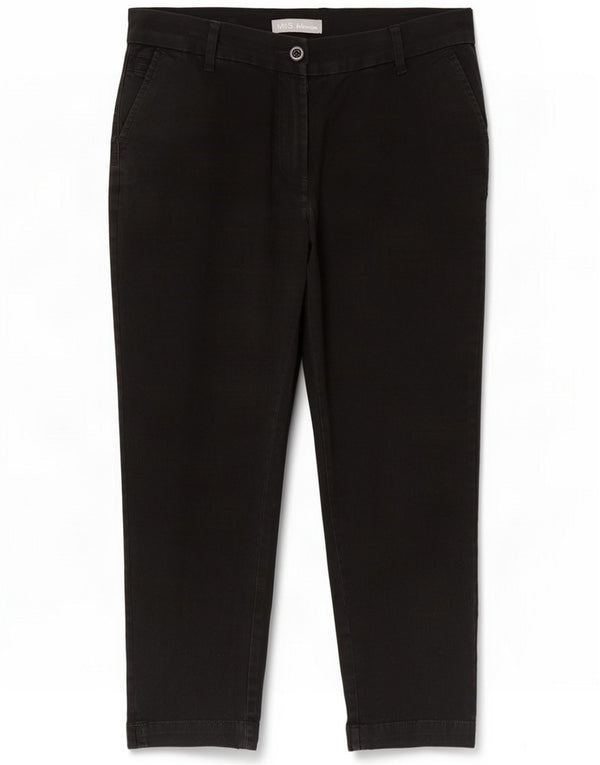 Marks & Spencer Womens Straight Chino Trousers UK 14 Large W34 L23 Black