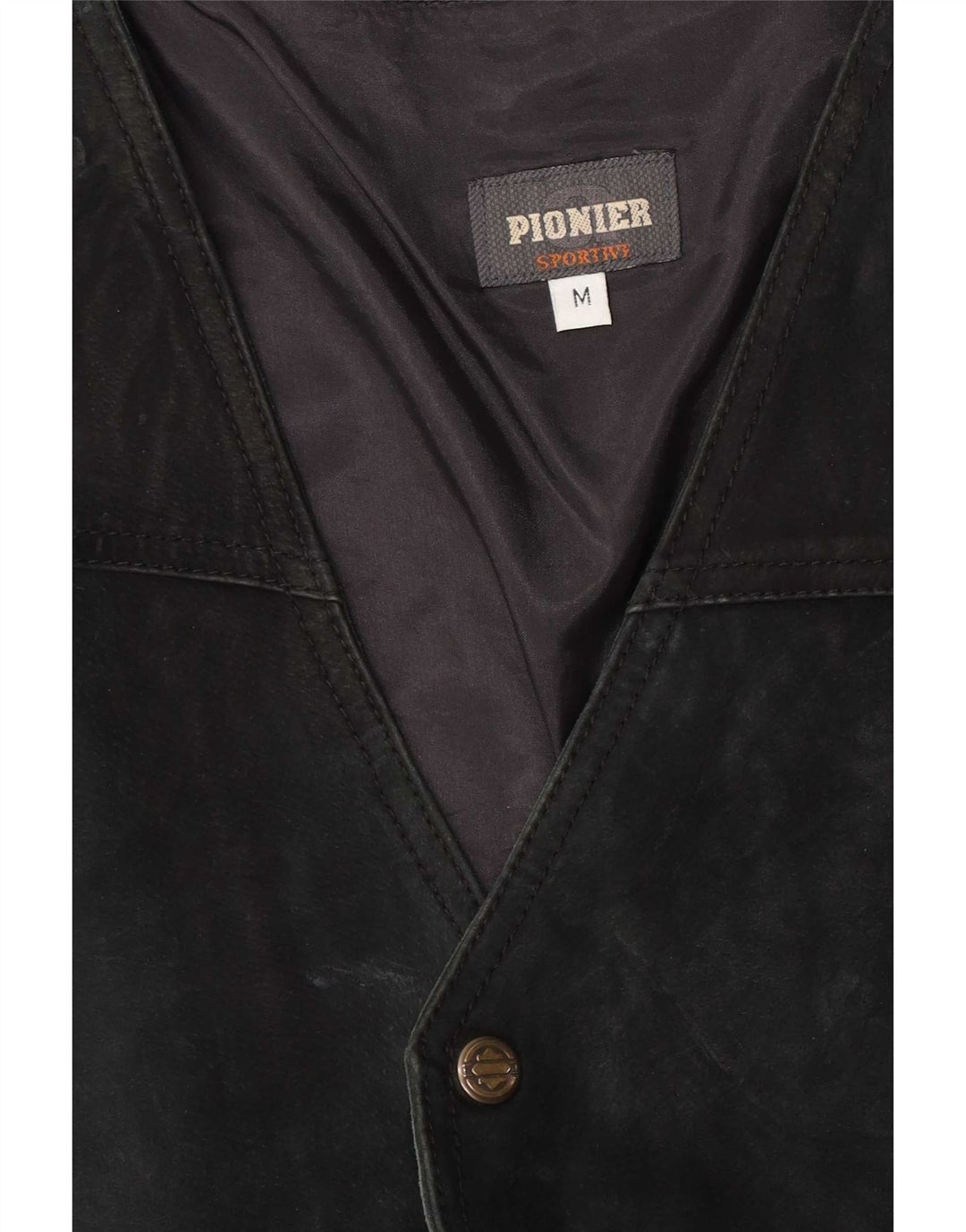 Pionier Mens Suede Waistcoat Medium Black