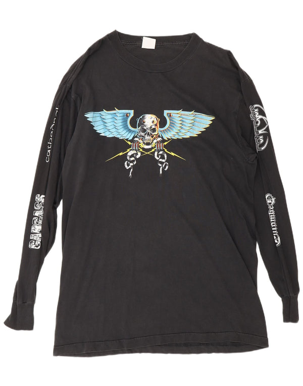 Vintage Mens God's of Grind Earache tour 1992 Top Long Sleeve XL Black Rock
