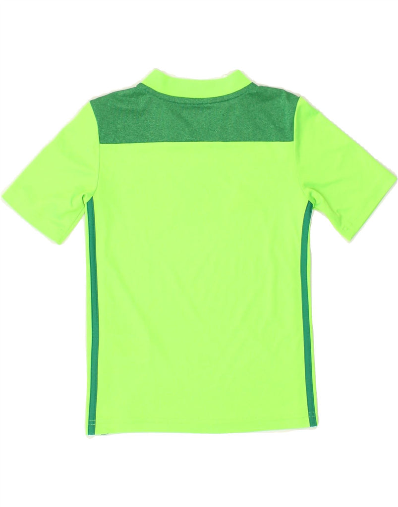 ADIDAS Boys Graphic T-Shirt Top 7-8 Years XS  Green Colourblock Polyester | Vintage Adidas | Thrift | Second-Hand Adidas | Used Clothing | Messina Hembry 