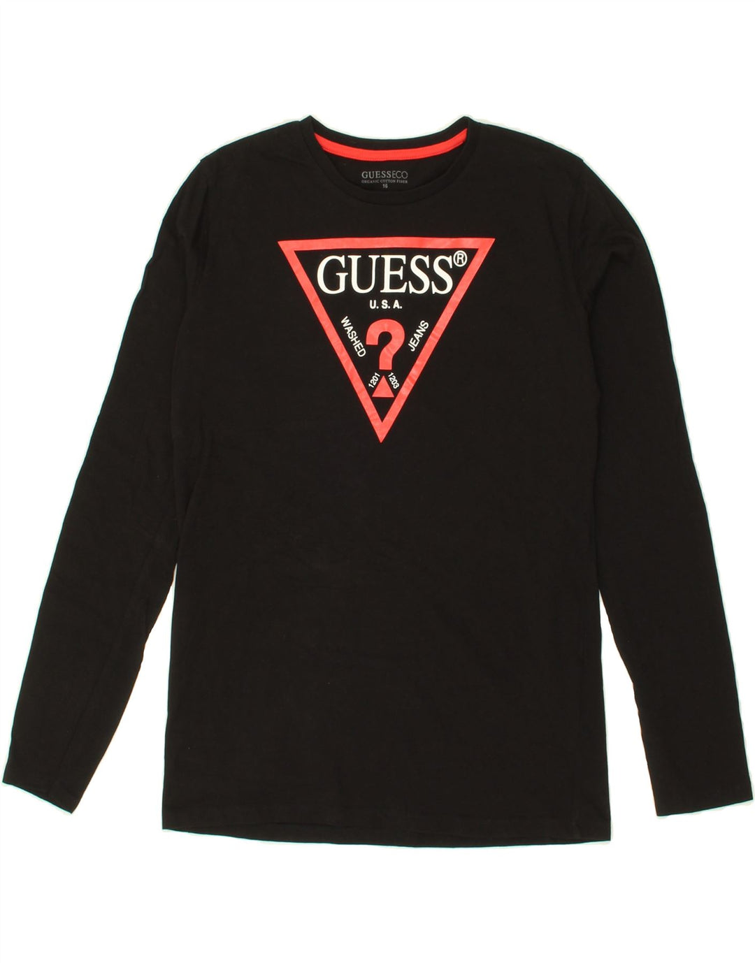 GUESS Boys Graphic Top Long Sleeve 15-16 Years Black Cotton Vintage Guess and Second-Hand Guess from Messina Hembry 
