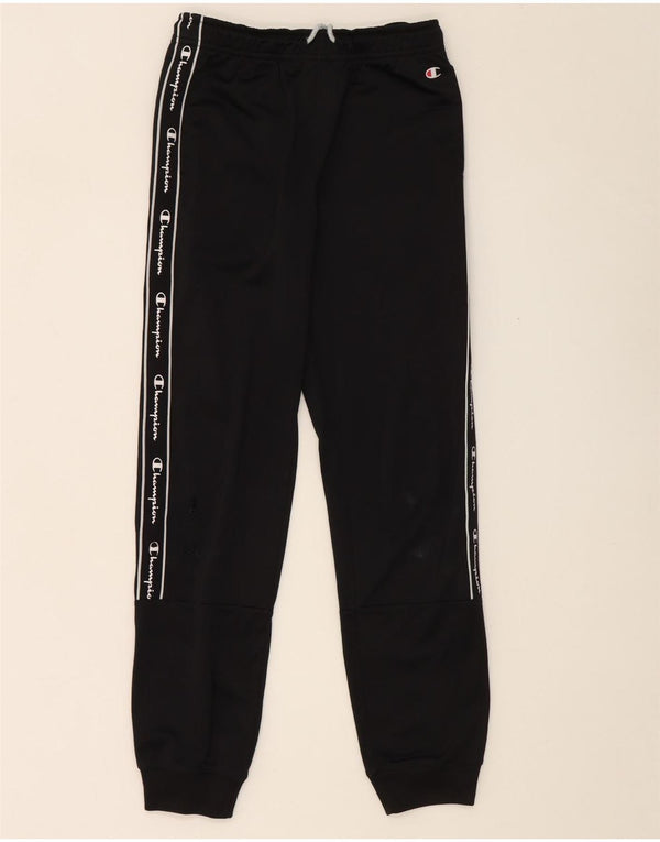 Champion Boys Graphic Tracksuit Trousers Joggers 11-12 Years Large Black