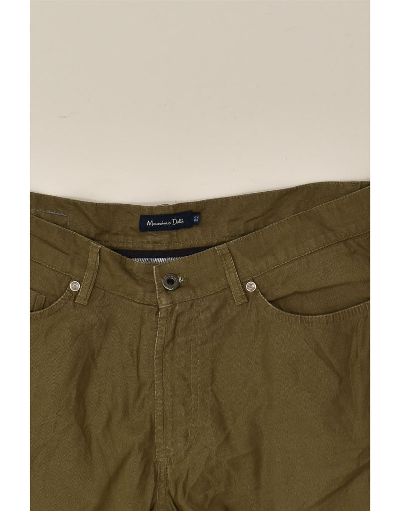 MASSIMO DUTTI Mens Straight Casual Trousers W34 L30 Khaki | Vintage Massimo Dutti | Thrift | Second-Hand Massimo Dutti | Used Clothing | Messina Hembry 