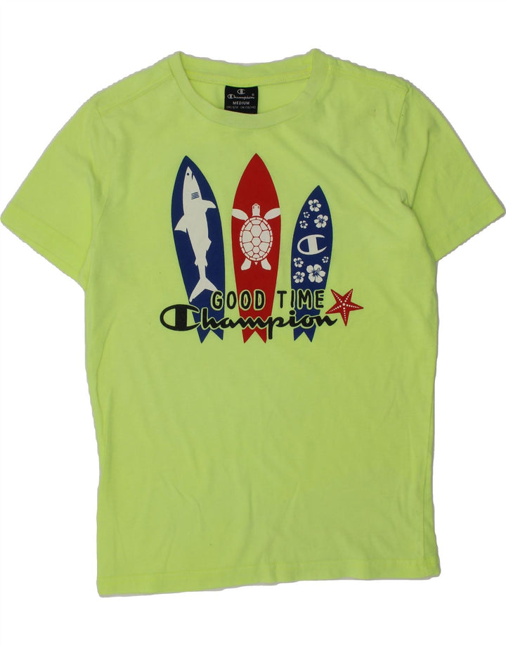 CHAMPION Boys Graphic T-Shirt Top 9-10 Years Medium  Green Vintage Champion and Second-Hand Champion from Messina Hembry 