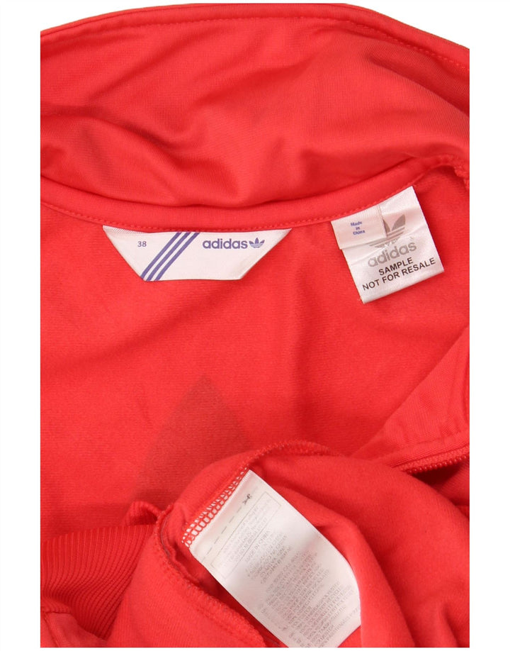 Adidas Womens Graphic Tracksuit Top Jacket EU 38 Medium Red Polyester