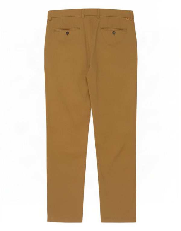 Farah Mens Slim Chino Trousers W38 L33 Beige Cotton