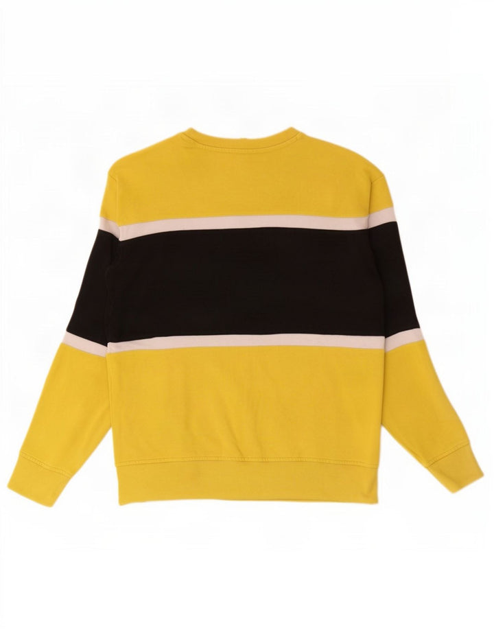 Levi's Mens Graphic Sweatshirt Jumper Medium Yellow Colourblock Cotton
