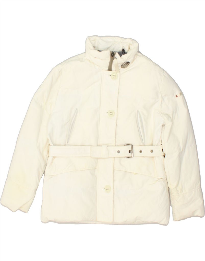 PEUTEREY Girls Padded Jacket 11-12 Years Medium Off White Cotton | Vintage PEUTEREY | Thrift | Second-Hand PEUTEREY | Used Clothing | Messina Hembry 