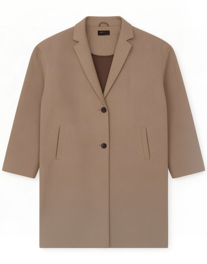 Marks & Spencer Womens Oversized Overcoat UK 20 2XL Grey Polyester