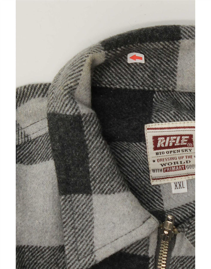 Rifle Mens Lumberjack Flannel Shirt 2XL Grey Gingham
