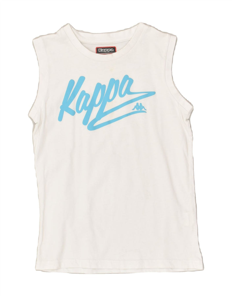 KAPPA Boys Graphic Vest Top 9-10 Years White Cotton | Vintage Kappa | Thrift | Second-Hand Kappa | Used Clothing | Messina Hembry 