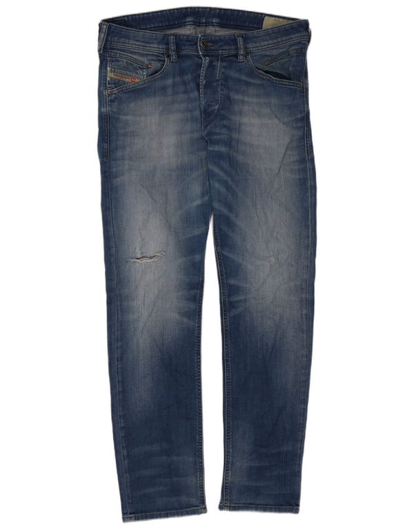 Diesel Mens Belther Regular Slim Tapered Jeans W31 L30 Blue Cotton