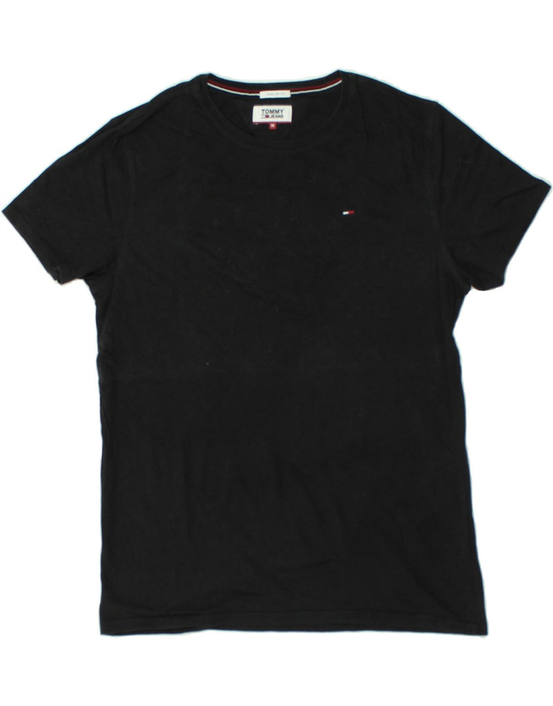 TOMMY HILFIGER Mens Regular Fit T-Shirt Top Medium Black Cotton | Vintage Tommy Hilfiger | Thrift | Second-Hand Tommy Hilfiger | Used Clothing | Messina Hembry 