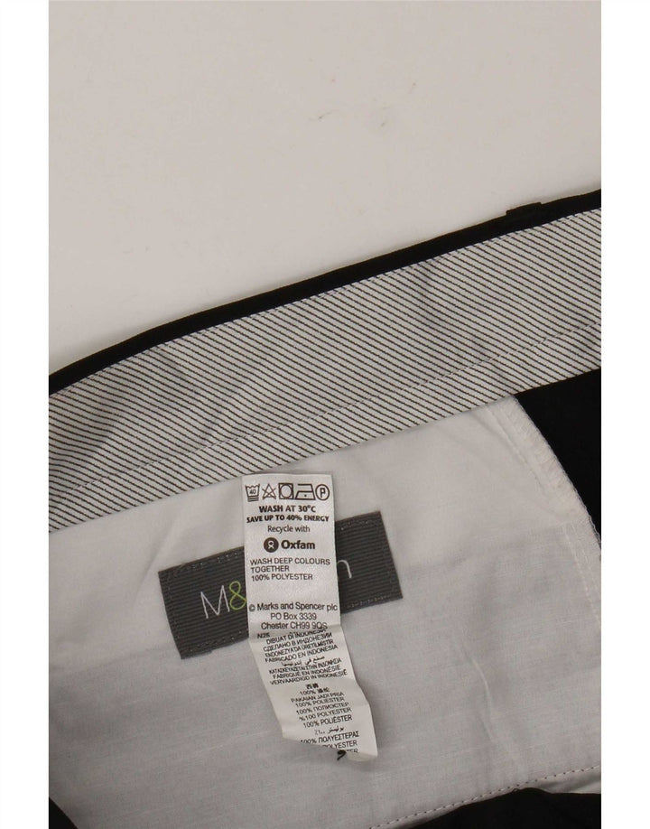 Marks & Spencer Mens Pegged Suit Trousers W36 L31 Black Polyester