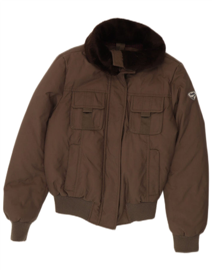 Gas Womens Padded Jacket EU 40 Medium Brown Polyamide