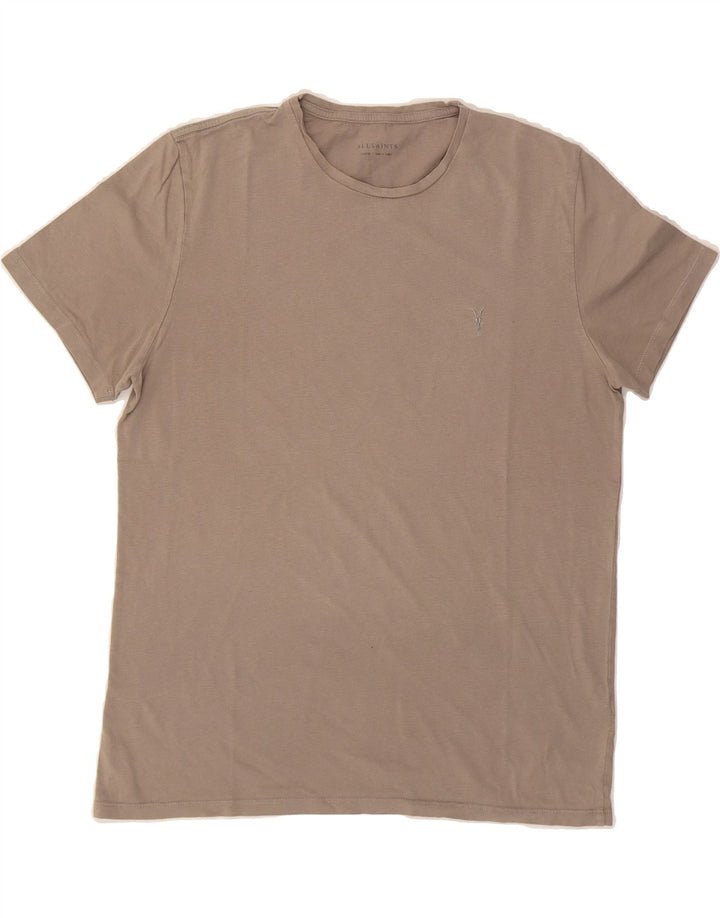 ALL SAINTS Mens T-Shirt Top Large Beige Cotton Vintage All Saints and Second-Hand All Saints from Messina Hembry 