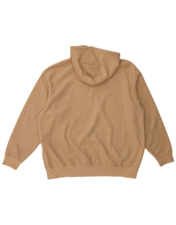 Nike Womens Fleece Oversized Hoodie Jumper UK 10 Small Beige Polyester
