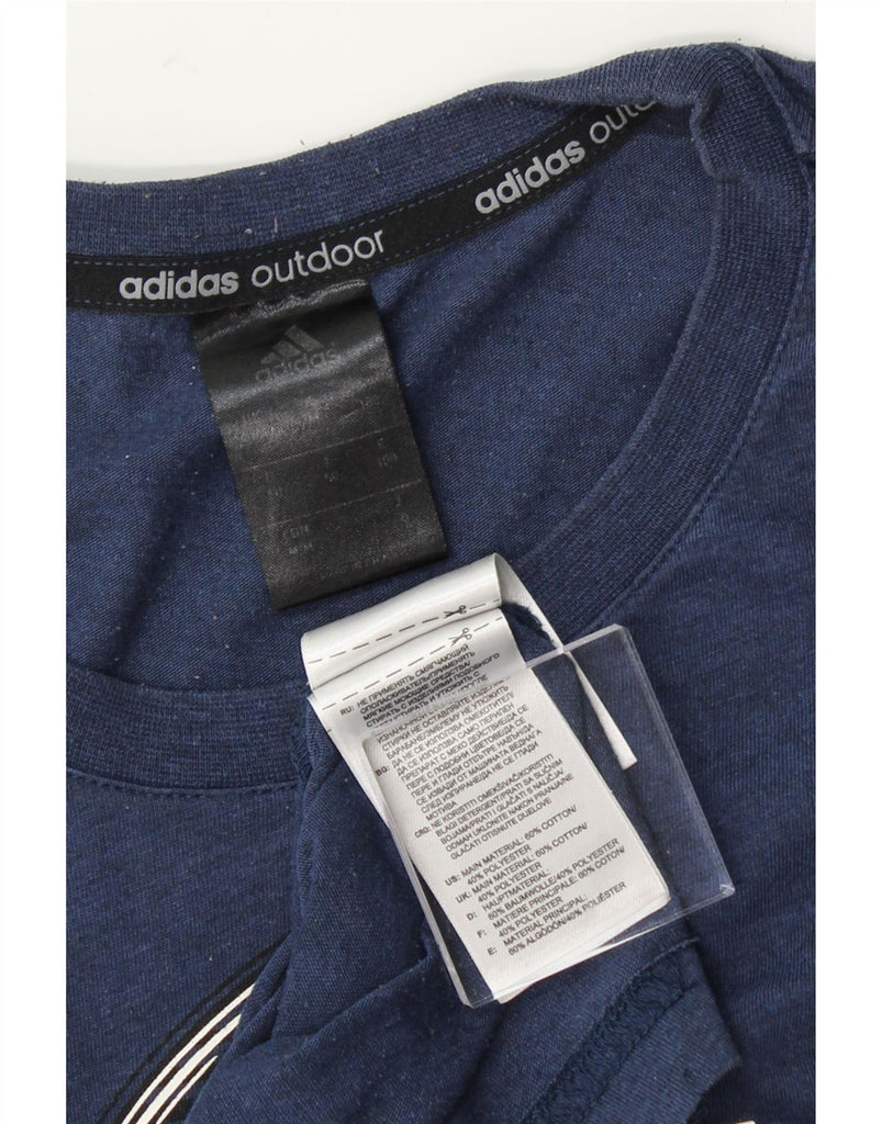ADIDAS Mens Graphic T-Shirt Top UK 42/44 Large Navy Blue Cotton Vintage Adidas and Second-Hand Adidas from Messina Hembry 