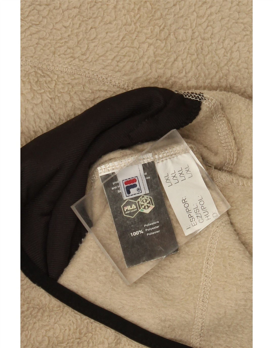 Fila Mens Fleece Jacket UK 40 Large Beige Colourblock Polyester