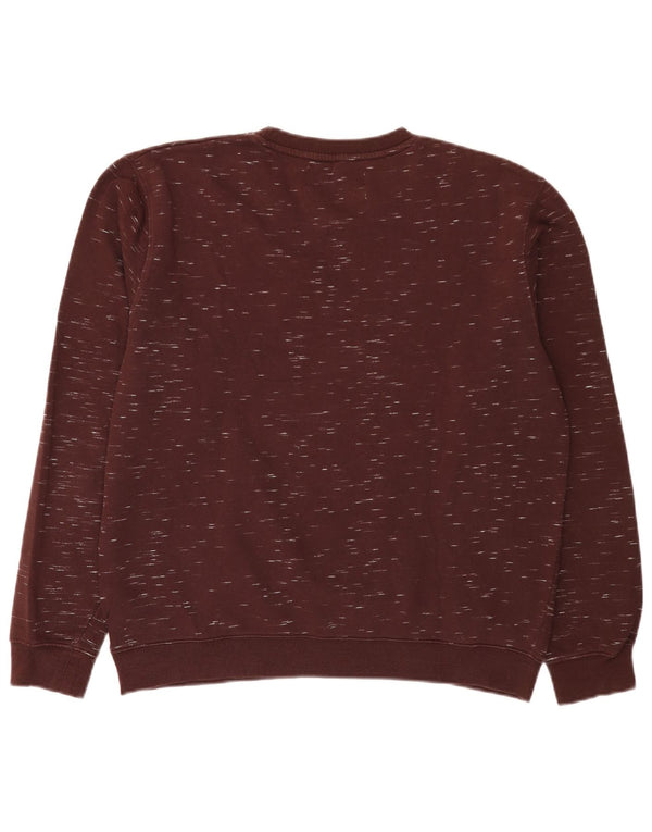 Zara Mens Sweatshirt Jumper XL Burgundy Flecked Cotton
