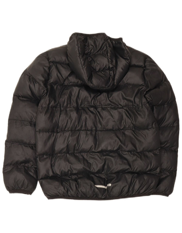 Adidas Boys Hooded Padded Jacket 11-12 Years Black Polyester