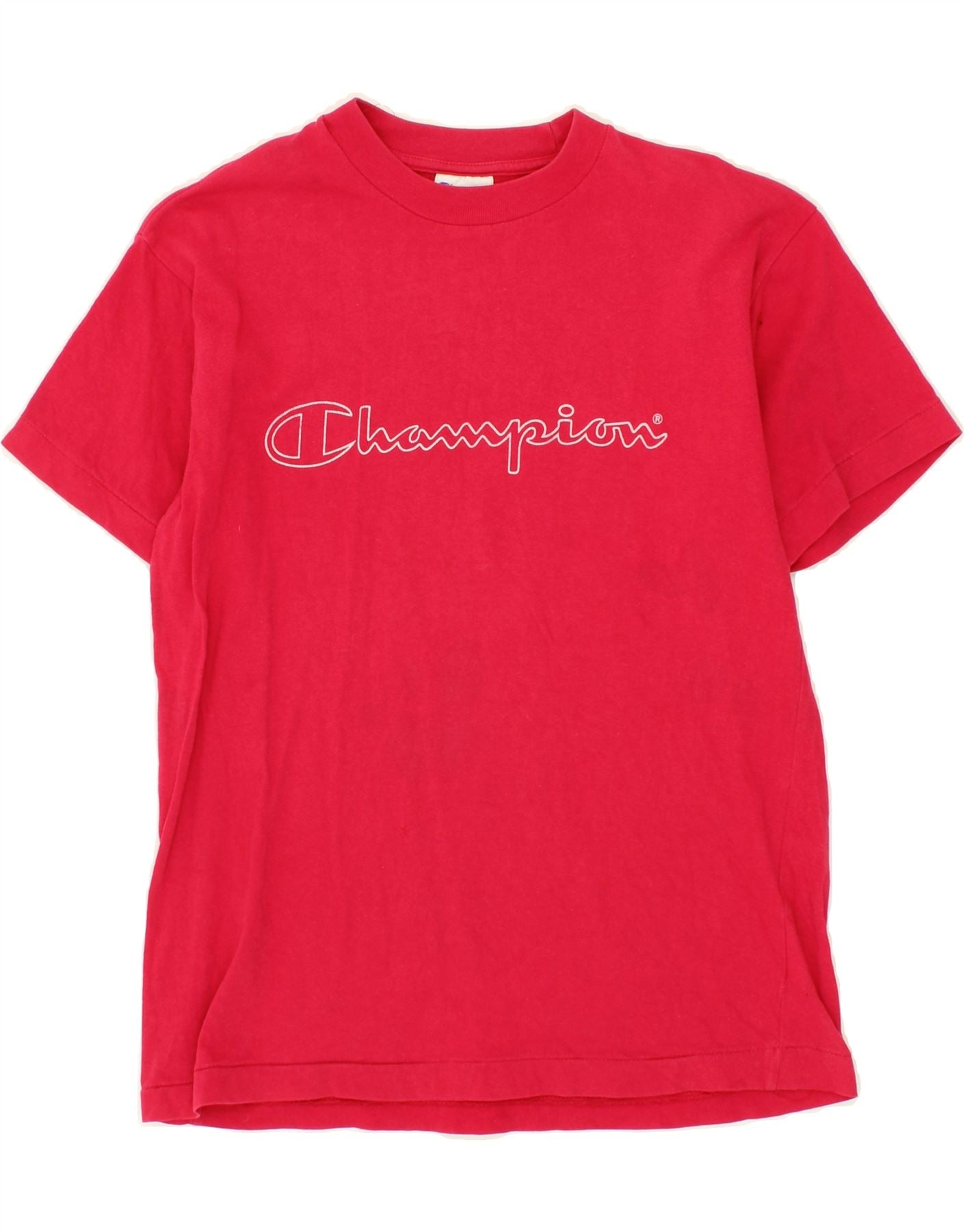 CHAMPION Girls Graphic T-Shirt Top 9-10 Years Medium Pink Cotton