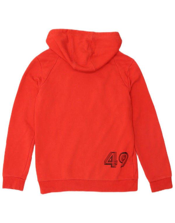 Adidas Boys Hoodie Jumper 11-12 Years Red Colourblock Cotton