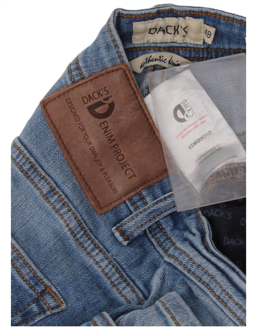 DACK'S Mens Slim Jeans IT 48 Medium W32 L31 Blue Cotton