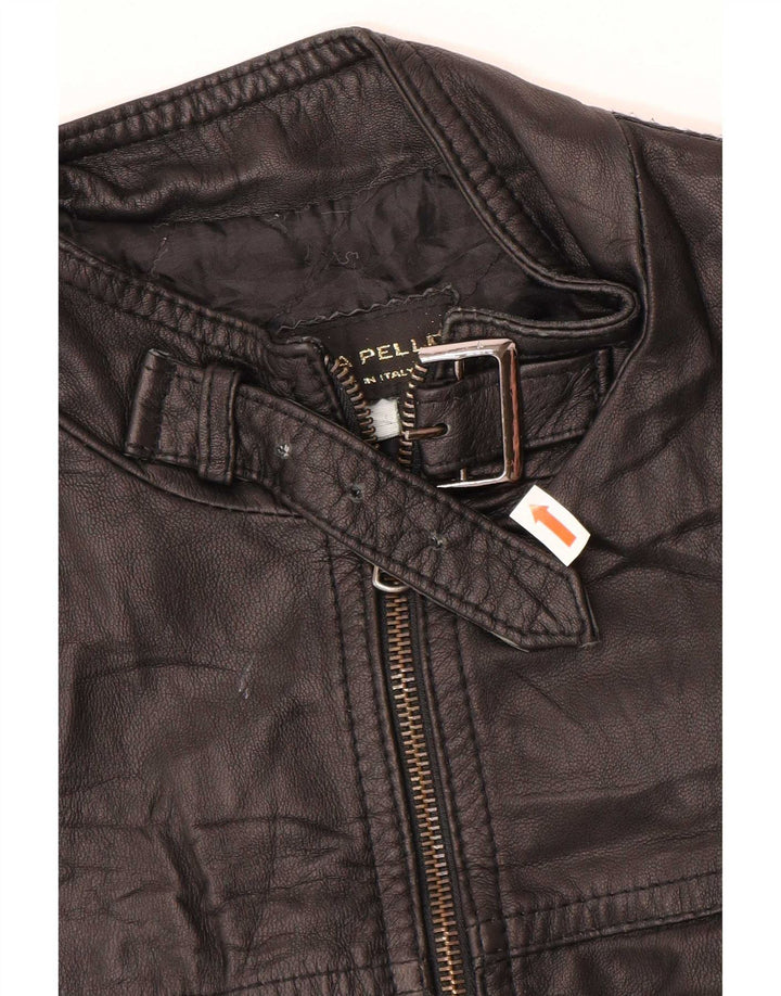 Vintage Womens Leather Jacket UK 12 Medium Black