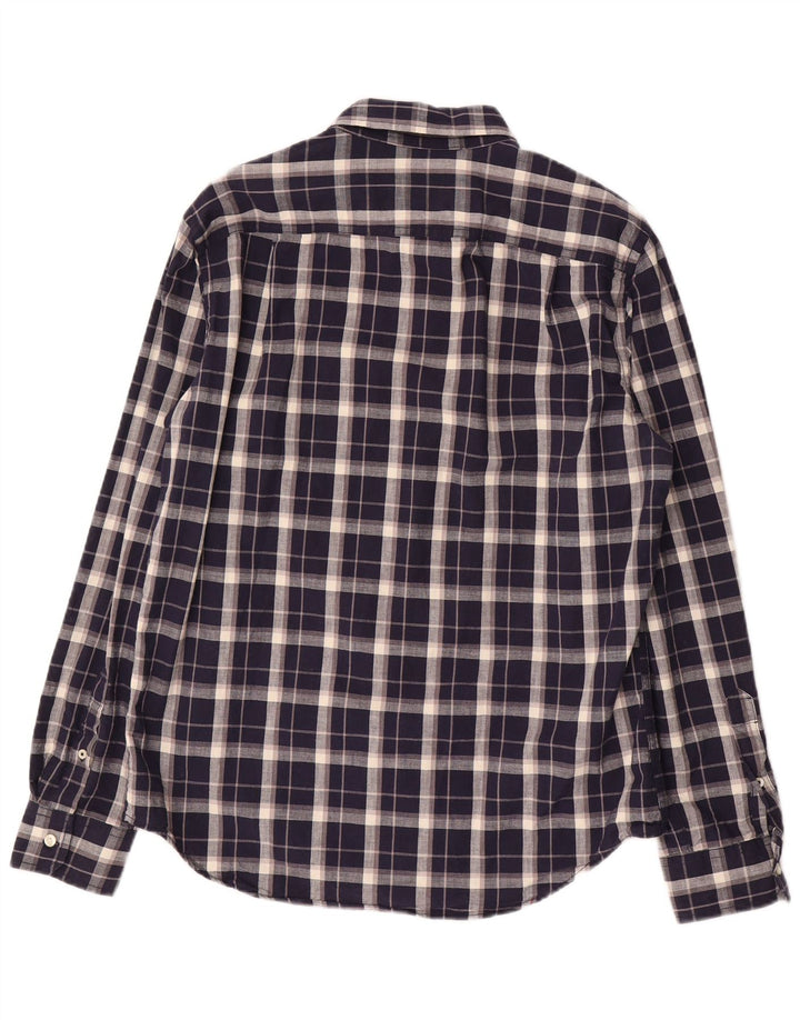 American Eagle Mens Shirt Medium Navy Blue Check Cotton