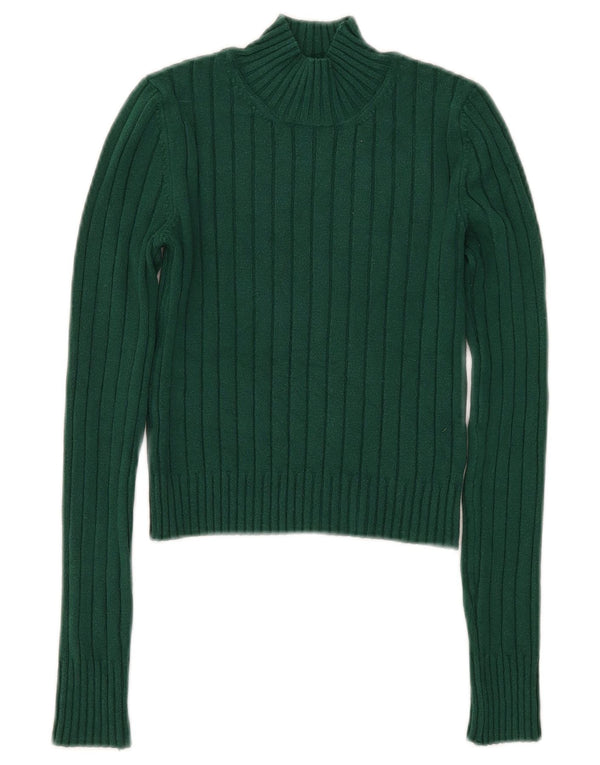 Urban Outfitters Womens Crop Turtle Neck Jumper Sweater UK 8 Small Green