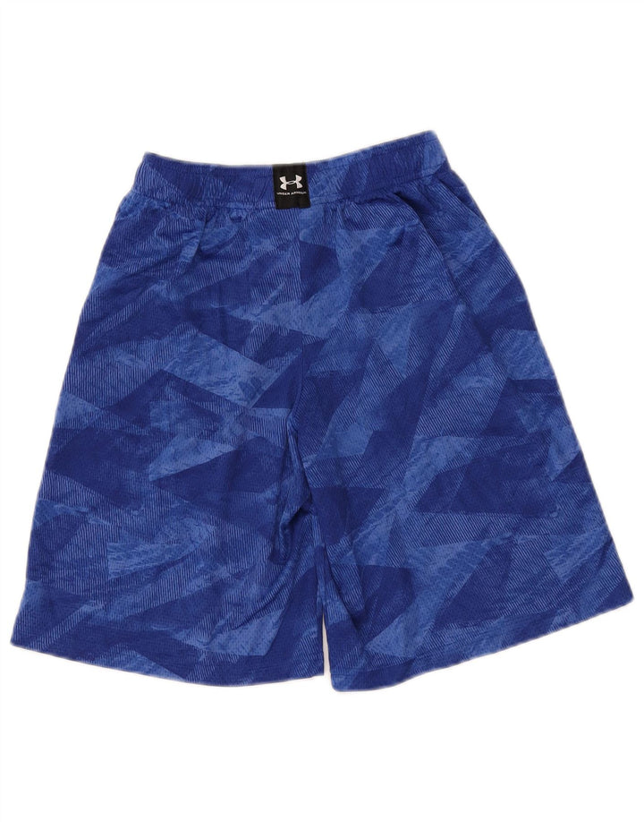 Under Armour Boys Sport Shorts 9-10 Years Medium Blue Geometric