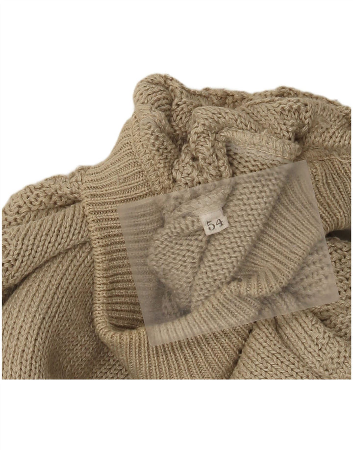 Vintage Mens Crew Neck Jumper Sweater IT 54 XL Beige