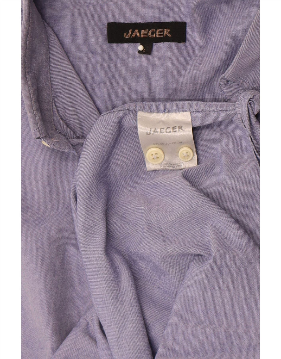 Jaeger Mens Shirt Large Blue Cotton
