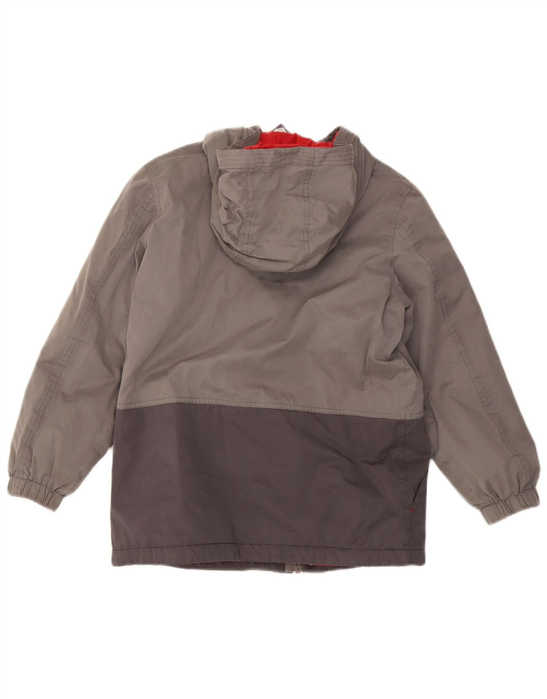 Fat Face Boys Hooded Padded Jacket 11-12 Years Grey Colourblock Polyester