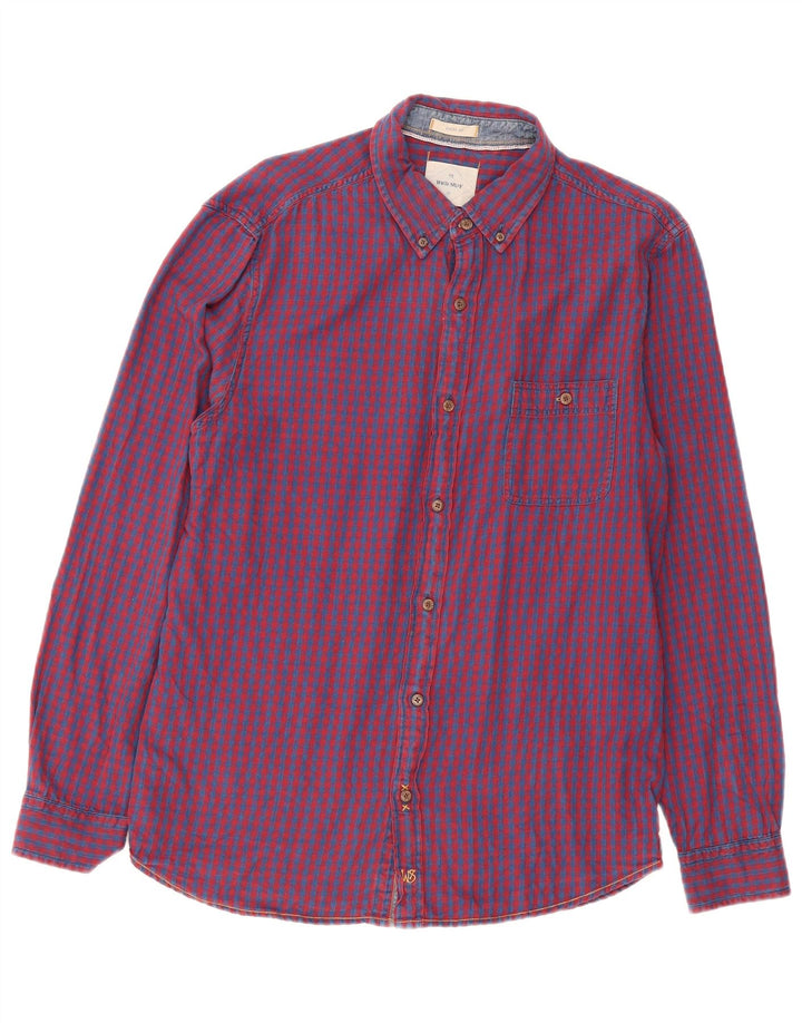 White Stuff Mens Classic Fit Flannel Shirt Medium Red Gingham Cotton