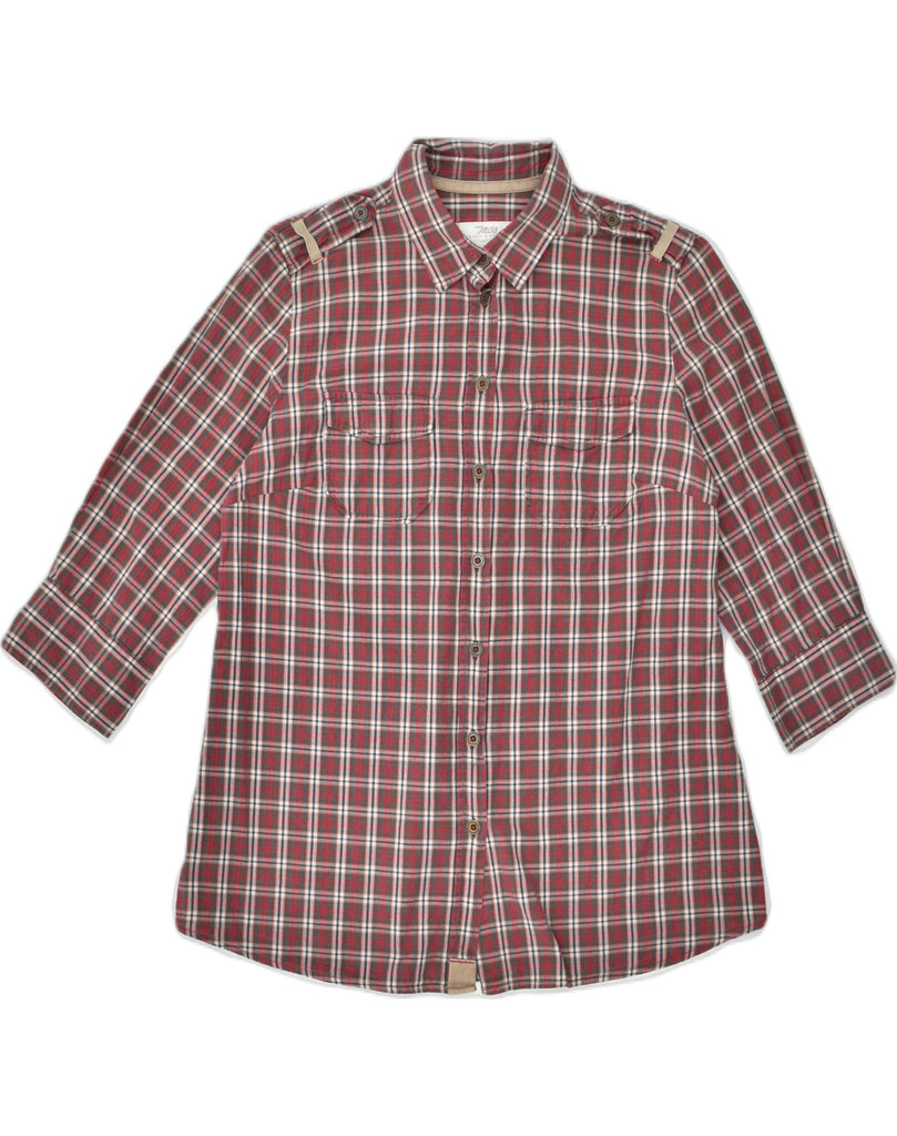 MARLBORO CLASSICS Womens 3/4 Sleeve Shirt IT 42 Medium Red Check | Vintage | Thrift | Second-Hand | Used Clothing | Messina Hembry 