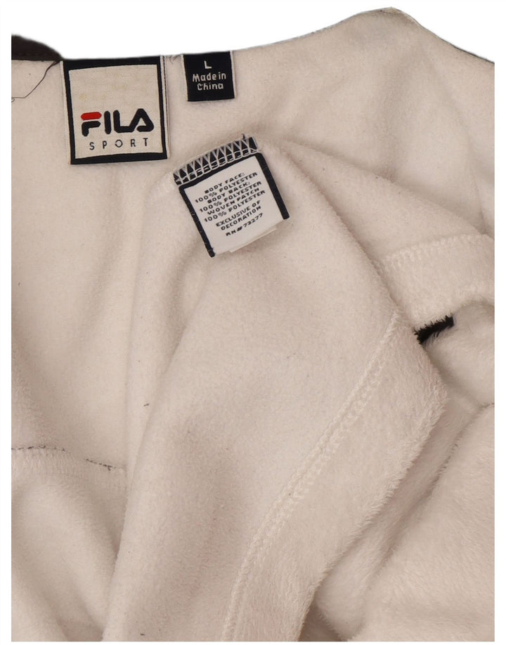 Fila Womens Fleece Jacket UK 16 Large White Colourblock Polyester