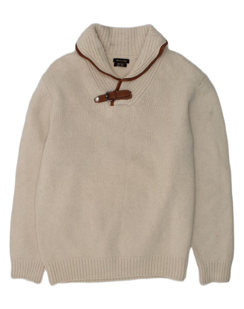 MASSIMO DUTTI Boys Shawl Neck Jumper Sweater 13-14 Years Off White | Vintage Massimo Dutti | Thrift | Second-Hand Massimo Dutti | Used Clothing | Messina Hembry 