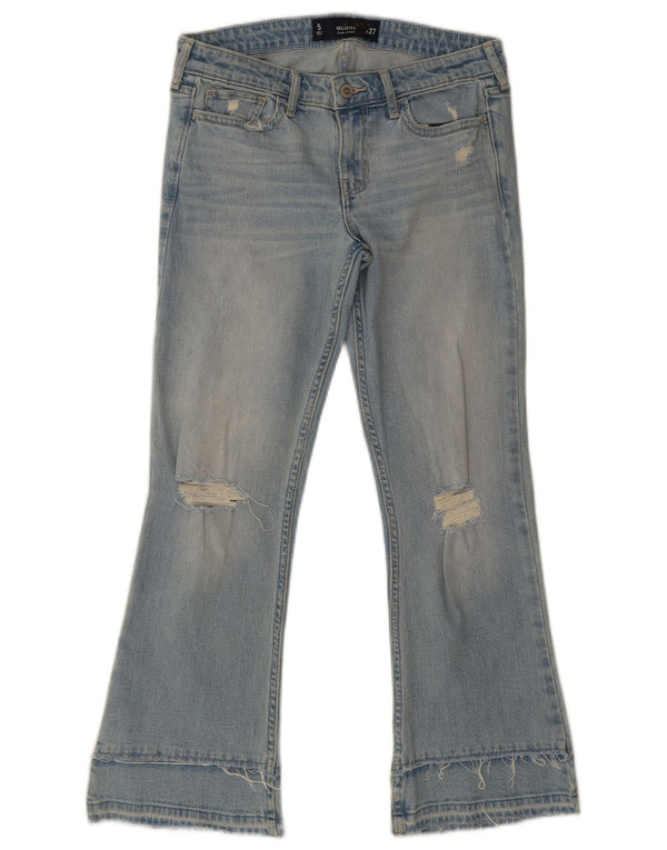 Hollister Womens Low Waist Distressed Bootcut Jeans US 5 Small W27 L27 Blue
