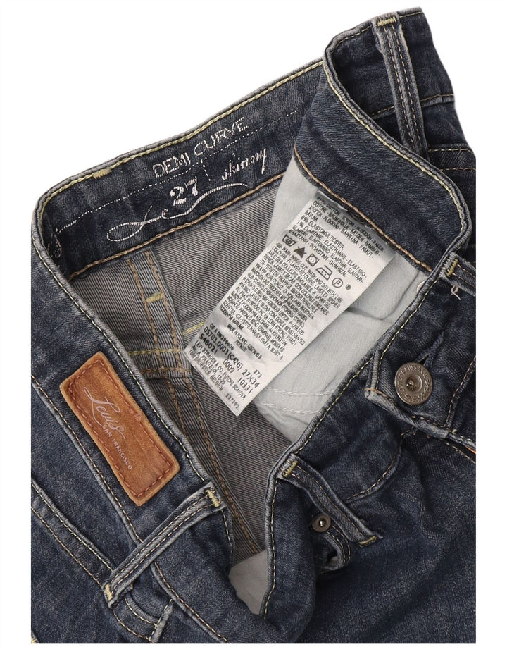 LEVI'S Womens Demi Curve Skinny Jeans W27 L32 Navy Blue Cotton