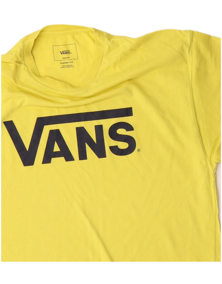 VANS Mens Classic Fit Graphic T-Shirt Top Medium Yellow Cotton