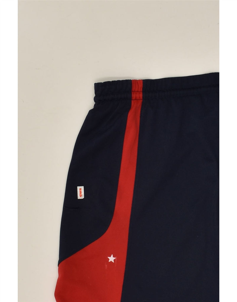 NIKE Mens Graphic Sport Shorts Small Navy Blue Colourblock Polyester | Vintage Nike | Thrift | Second-Hand Nike | Used Clothing | Messina Hembry 