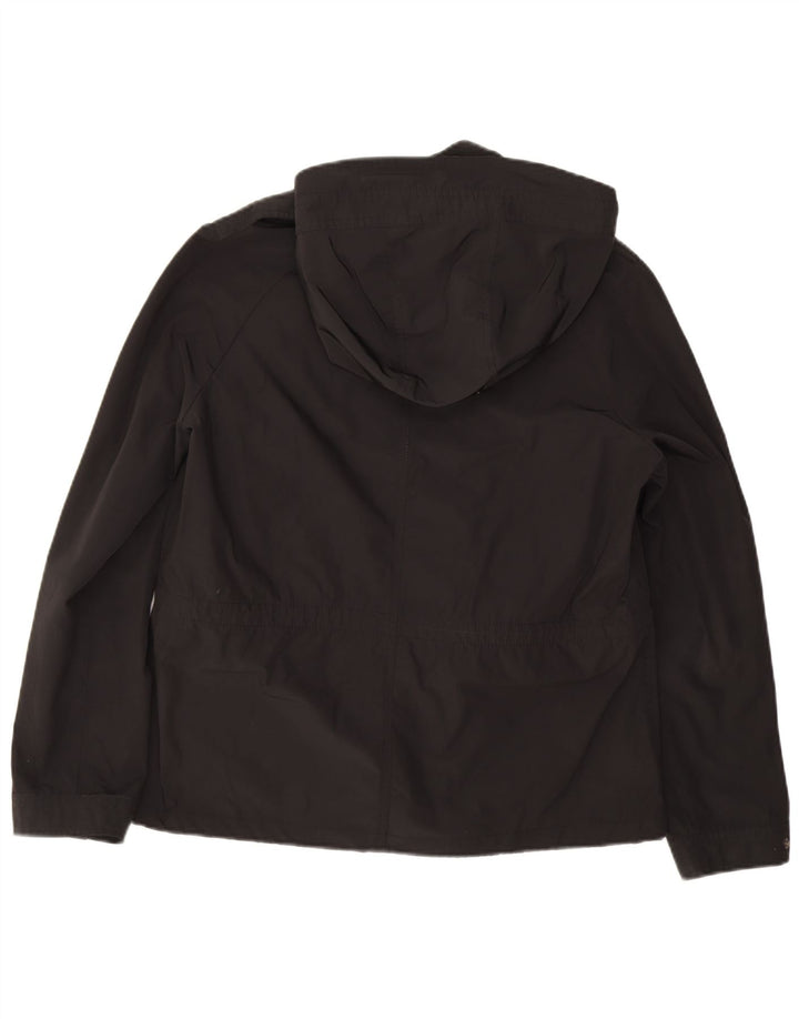 Massimo Dutti Womens Hooded Military Jacket UK 18 XL Black